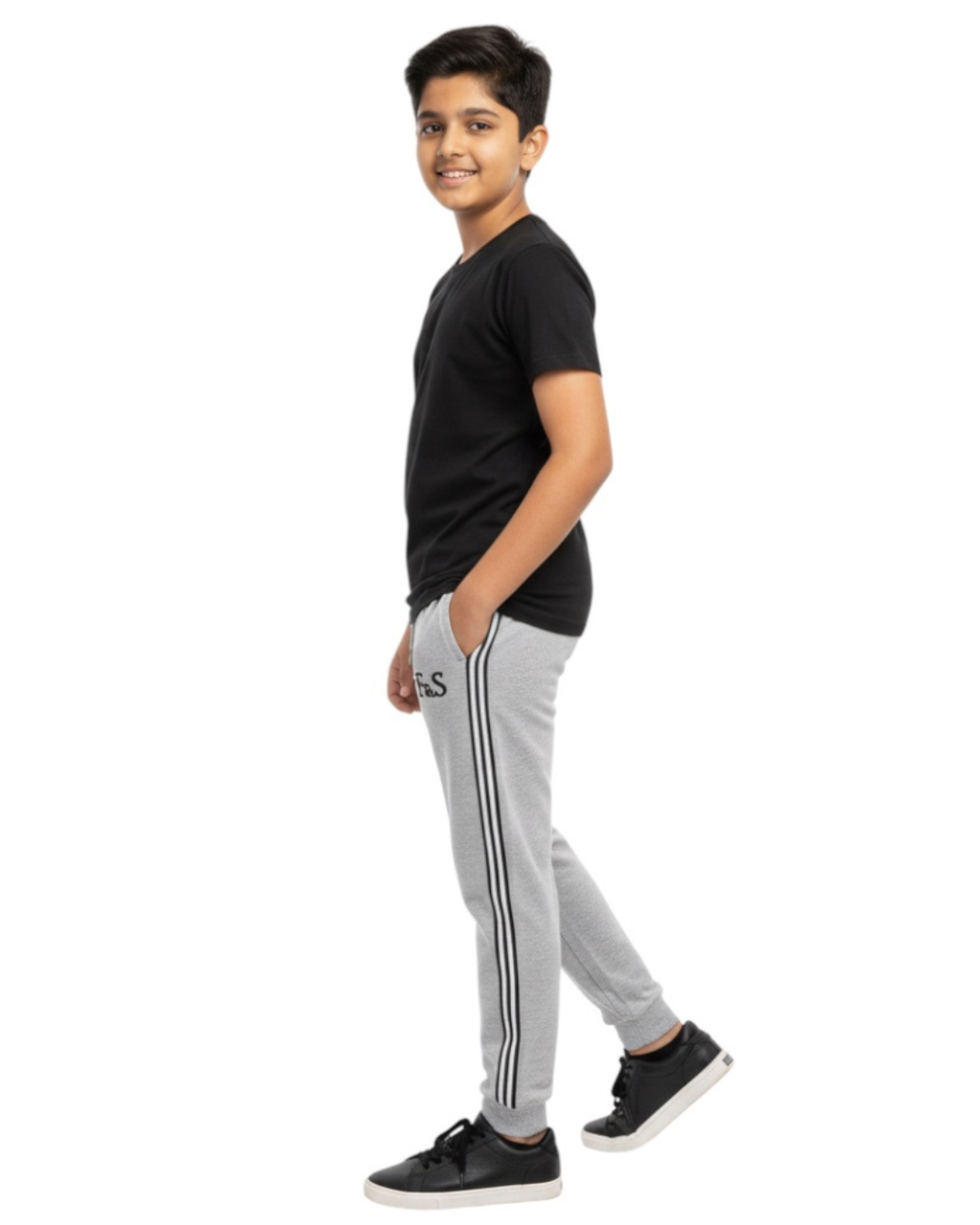 Grey striped joggers
