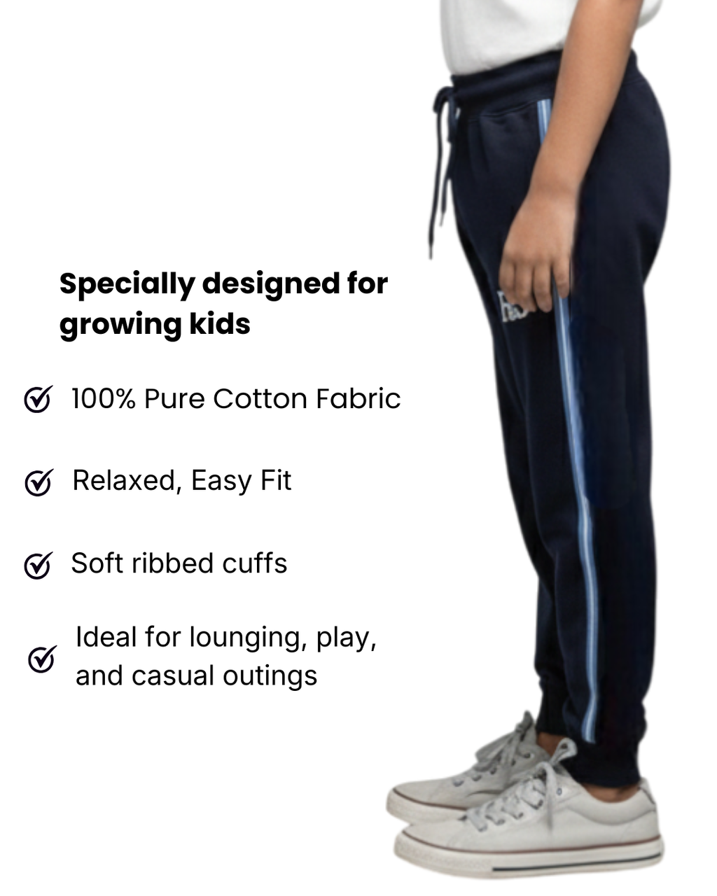 Navy striped joggers