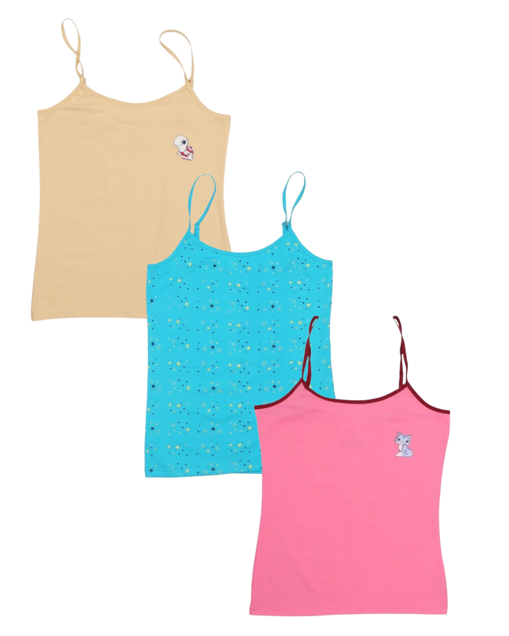 Girls Camisoles Pack of 3