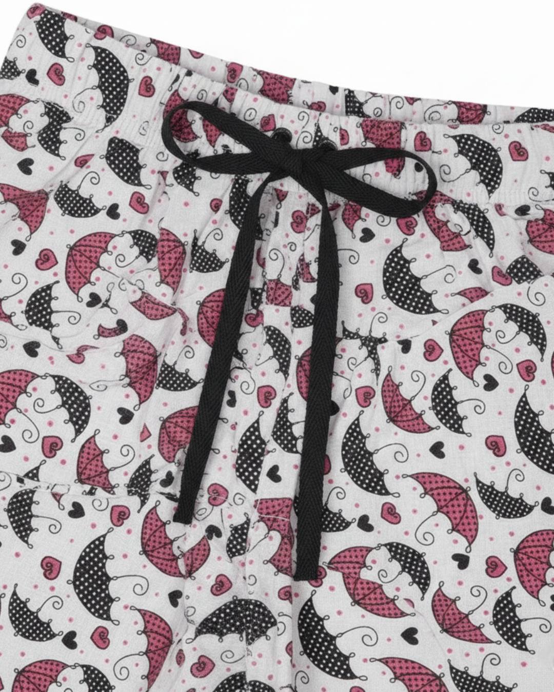 Pure cotton umbrella print pyjama closeup kids sleepwear FNS India.