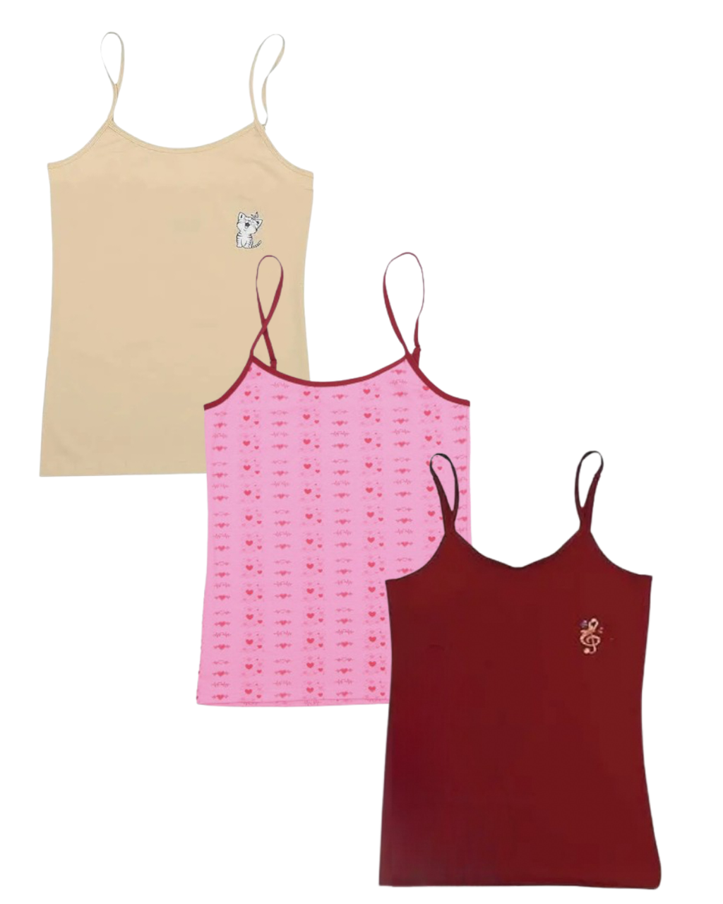 Girls Camisoles Pack of 3