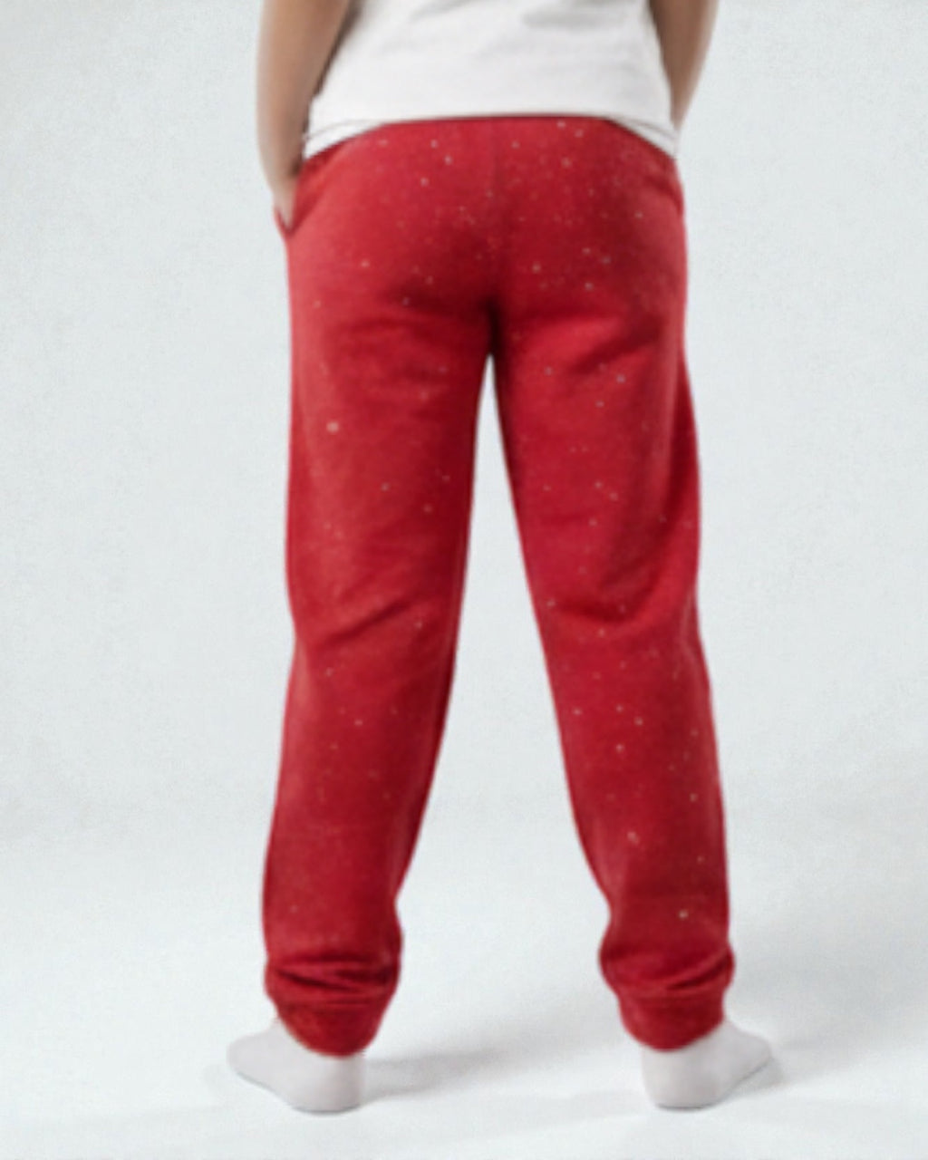 Back view Red polka print girls pyjama ages 8 to 18 FNS India.
