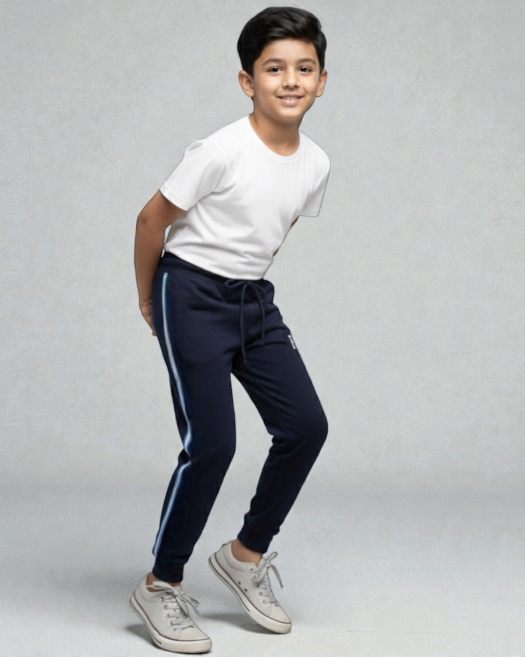 Navy striped joggers