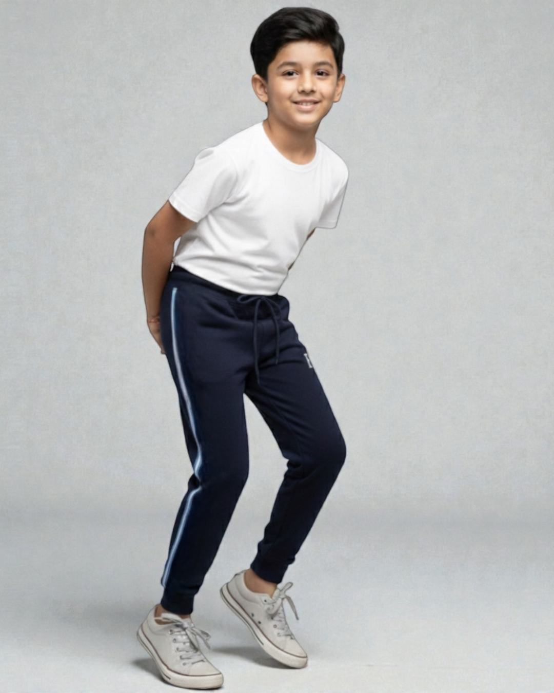 Navy striped joggers